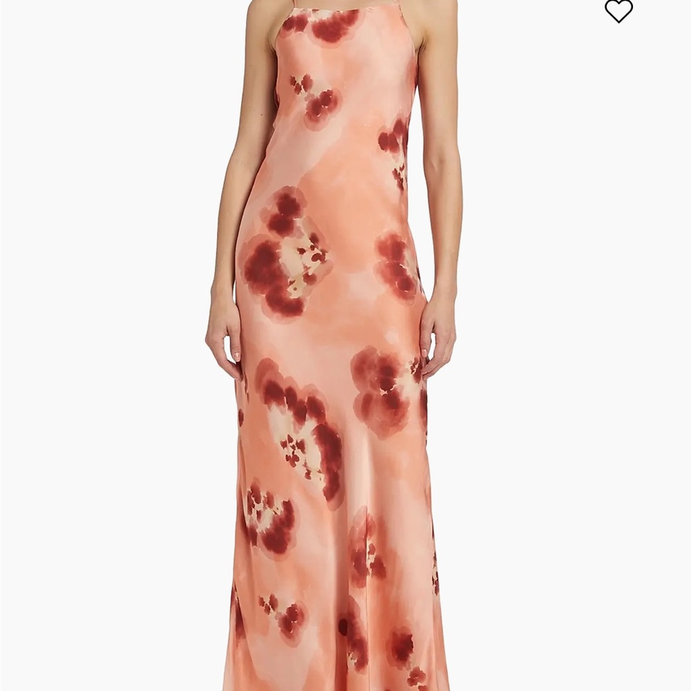 Quesada Lydie Slip Dress  - Strapless Floral Maxi Dress - Peach and Red